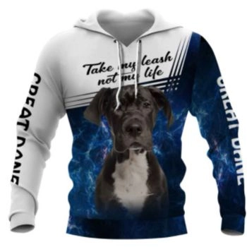 Fashion And Gorgeous Blue White Dog Pattern Animals Hoodie