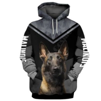  Elegance Black Dog Pattern Animals Hoodie