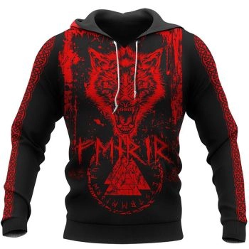 Fashion And Gorgeous Black Red Lion Pattern Tattoo Hoodie