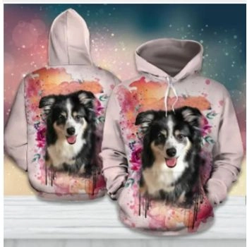 Fashion Pink Dog Pattern Animals Hoodie