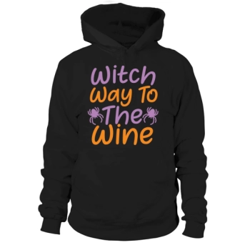 Witch Way to the Wine Halloween Witch Hoodies