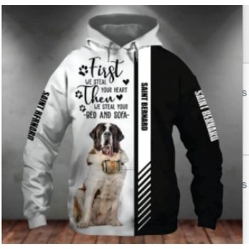 Gorgeous Black White Dog Pattern Animals Hoodie