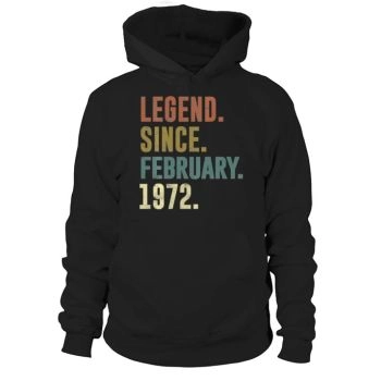 Vintage Legend Since February 1972 50th Birthday Gifts Hoodies