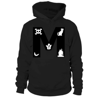 Halloween Alphabet Numbers Clipart M Hoodies