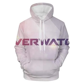 Overwatch Hoodie &#8211; 3D Print White Hooded Pullover Sweatshirt