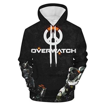Overwatch Hoodie &#8211; Overwatch Logo Black 3D Print Hooded Pullover Sweatshirt