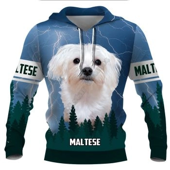 Gorgeous Blue Dog Pattern Animals Hoodie