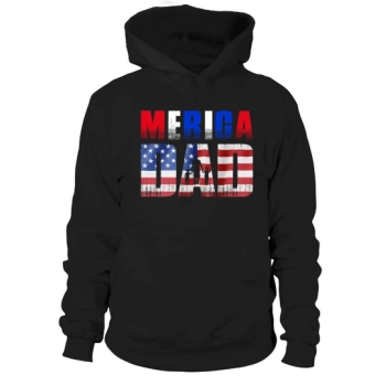 America Dad 4th of July Graphic Hoodies