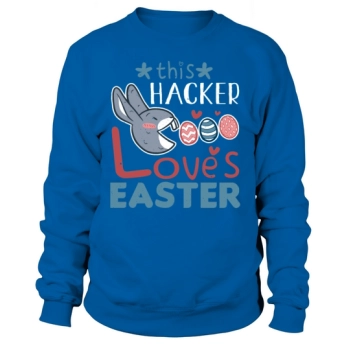 Hacker Loves Easter Bunny Egg Easter Sunday Sweatshirt