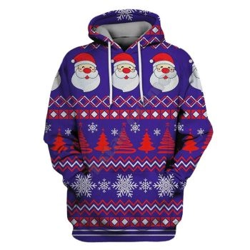  Fashion And Gorgeous Purple Tree Snow Pattern Christmas Hoodie