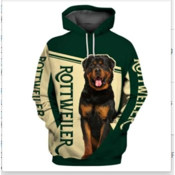 Elegance Green Dog Pattern Animals Hoodie