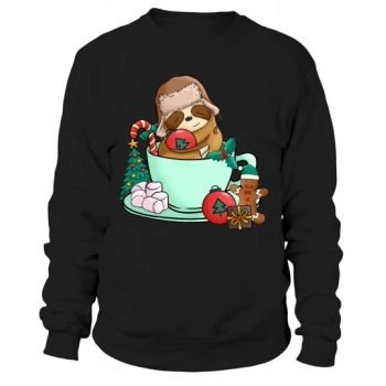 Christmas Hot Drinks Cute Sloth Sweatshirt