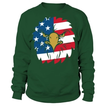 USA Eagle Face American Flag Sweatshirt