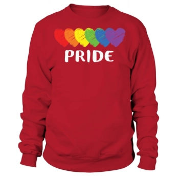 LGBT Pride Flag Rainbow Hearts Sweatshirt