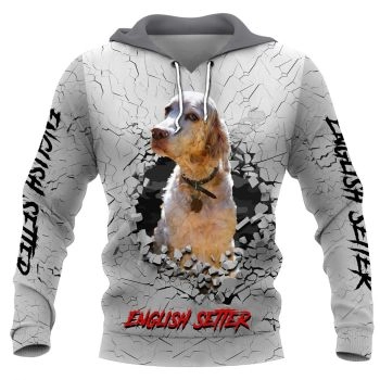 Popular And Vintage Grey Dog Pattern Animals Hoodie