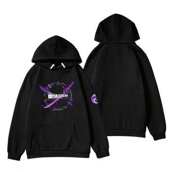 High-Quality Genshin Impact Game Raiden Shogun Black Hoodie