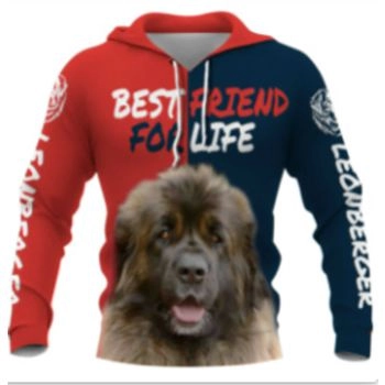 Classical  Red Blue Dog Pattern Animals Hoodie