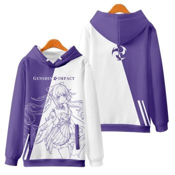 College Style Genshin Impact Keqing Amine Hoodie