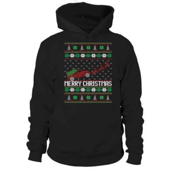 Merry Christmas Farm Tractor Hoodies