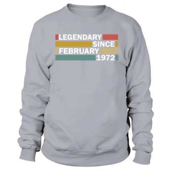 50th Birthday February Vintage 1972 Gift Idea Sweatshirt