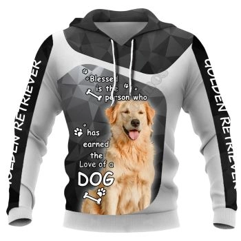 Precious Black Dog Pattern Animals Hoodie