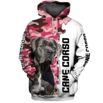 Gorgeous Pink White Dog Pattern Animals Hoodie