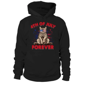 4th Of July Forever Cat Hoodies