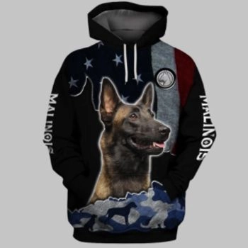 Gorgeous Black Dog Pattern Animals Hoodie