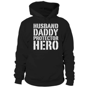 Mens Husband Daddy Protector Hero Fathers Day Black Men B078WKYDD4 1 Hoodie