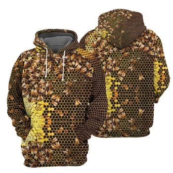  Precious And Gorgeous Brown Bee Pattern Animals Hoodie