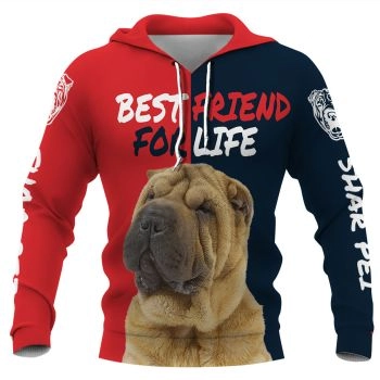 Street Style Red Blue Dog Pattern Animals Hoodie