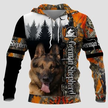 Precious Black Orange Dog Pattern Animals Hoodie