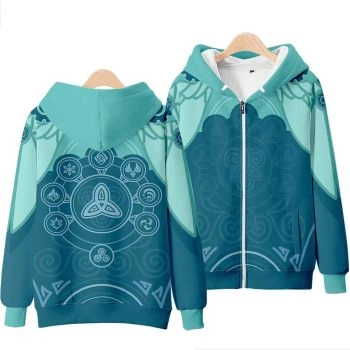 Beautiful Genshin Impact Venti Zip-Up Hoodie