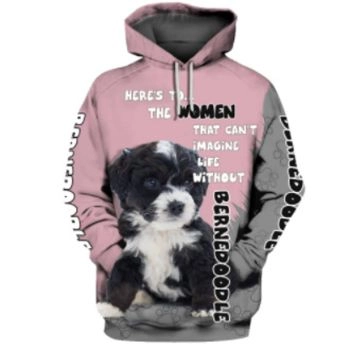 Street Pink Dog Pattern Animals Hoodie