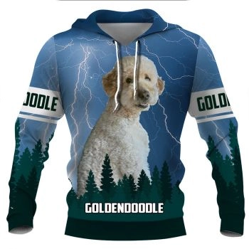 Precious Blue Dog Pattern Animals Hoodie