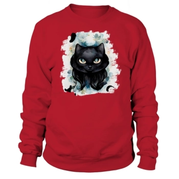 Scary Halloween Black Cat Devil Cat Sweatshirt