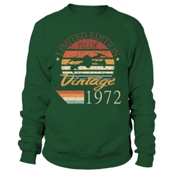 50th Birthday - 1972 Vintage Birthday Drone Aviator Sweatshirt