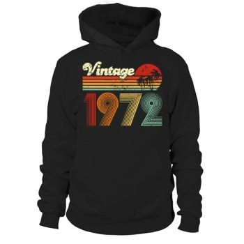 Vintage 1972 50th Birthday Fiftieth Gift Men Women Hoodies