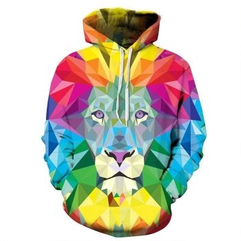 Colorful Lion 3D Sweatshirt Hoodie Pullover