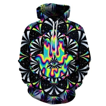 Trippy Hamsa 3D Hoodie Sweatshirt Pullover
