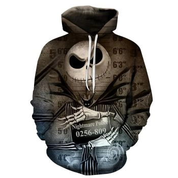 Jack Skellington Mug Shot 3D Sweatshirt Hoodie Pullover