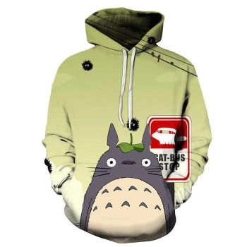 Totoro Cat Bus Stop 3D Hoodie Sweatshirt Pullover