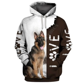 Street Brown White Dog Pattern Animals Hoodie