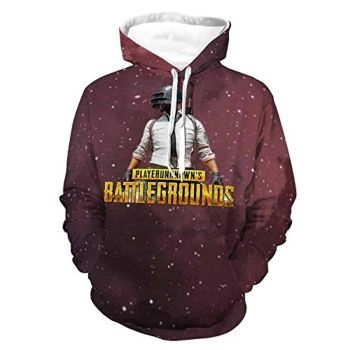 PUBG Hoodies &#8211; 3D Print Game Playerunknown&#8217;s Battlegrounds Red Pullover with Pockets