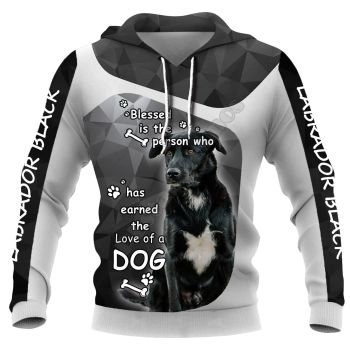 Street Black Dog Pattern Animals Hoodie