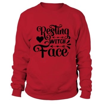 Resting Witch Face Halloween Sweatshirt