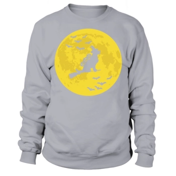 Golden Retriever Witch in Moon Funny Halloween Sweatshirt