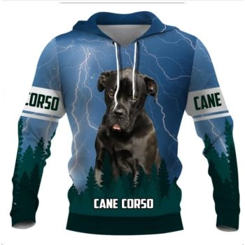 Gorgeous Blue Dog Pattern Animals Hoodie