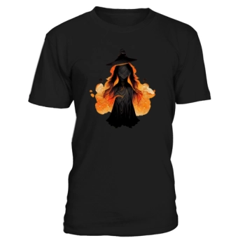 Witch With Fire Magic Halloween Shirt