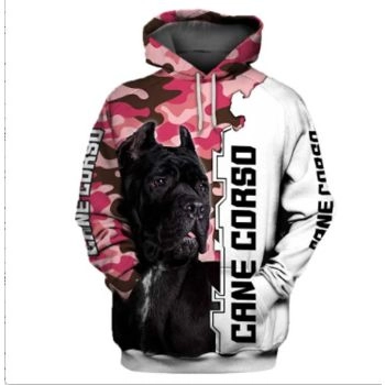 Cute Pink White Dog Pattern Animals Hoodie